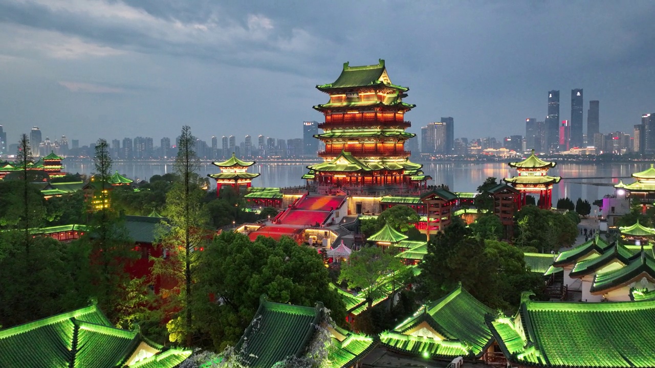 南昌滕王阁鸟瞰图
