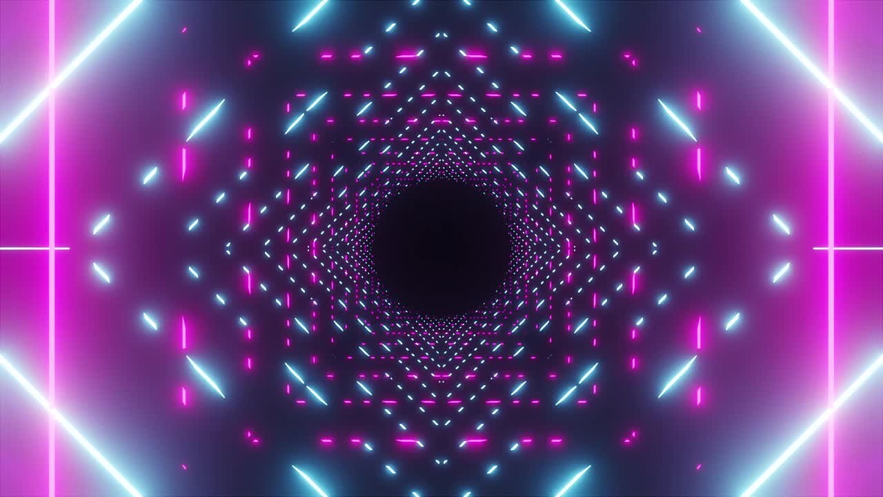 科技霓虹灯隧道