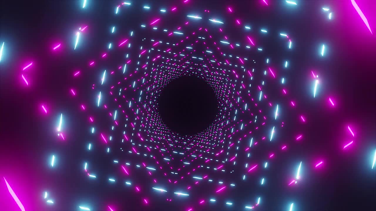 詳情圖-科技霓虹燈隧道