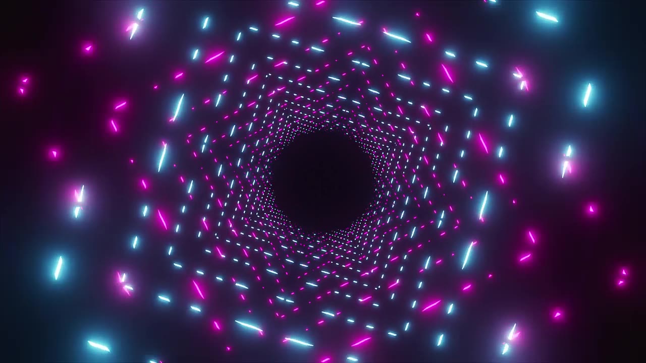 詳情圖-科技霓虹燈隧道