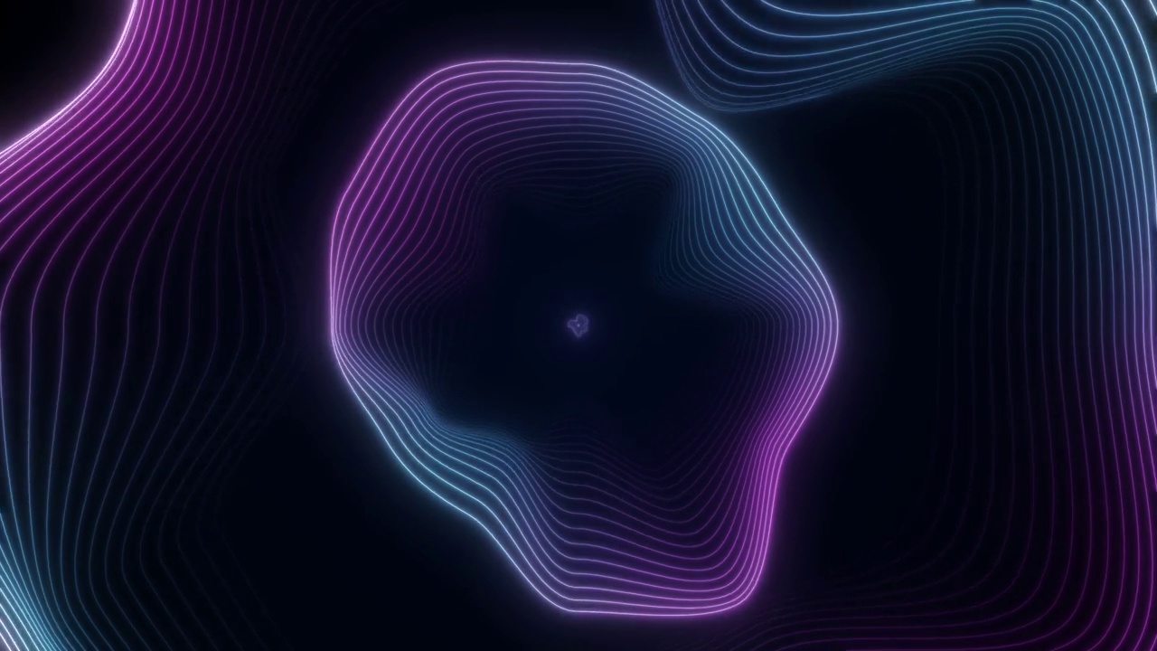 詳情圖-摘要3D渲染霓虹燈圈。紫色霓虹燈圈抽象未來高科技運(yùn)動背景無縫循環(huán)。視頻三維動畫霓虹燈圓框，圓形，環(huán)形形狀，空白空間，紫外光