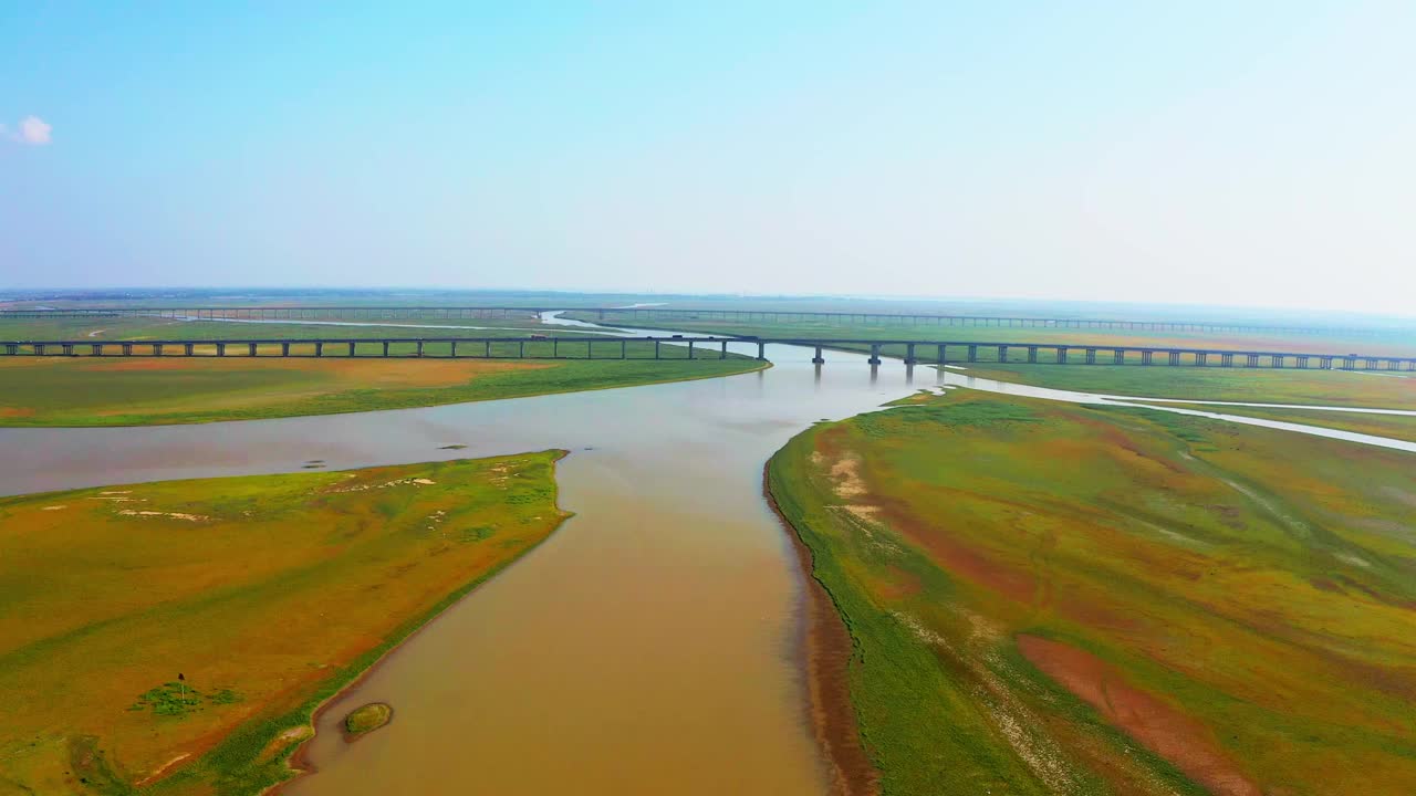 鄱阳湖湿地草原航拍