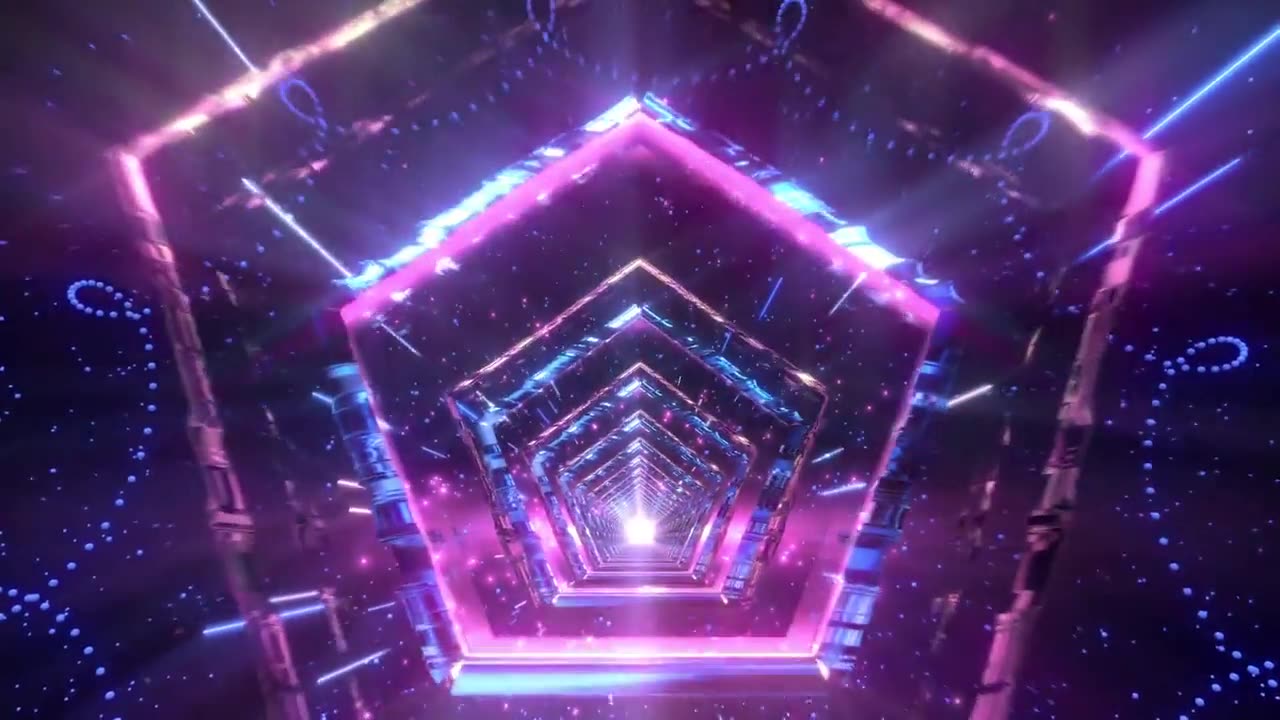 詳情圖-五角形閃爍燈光隧道動(dòng)畫
