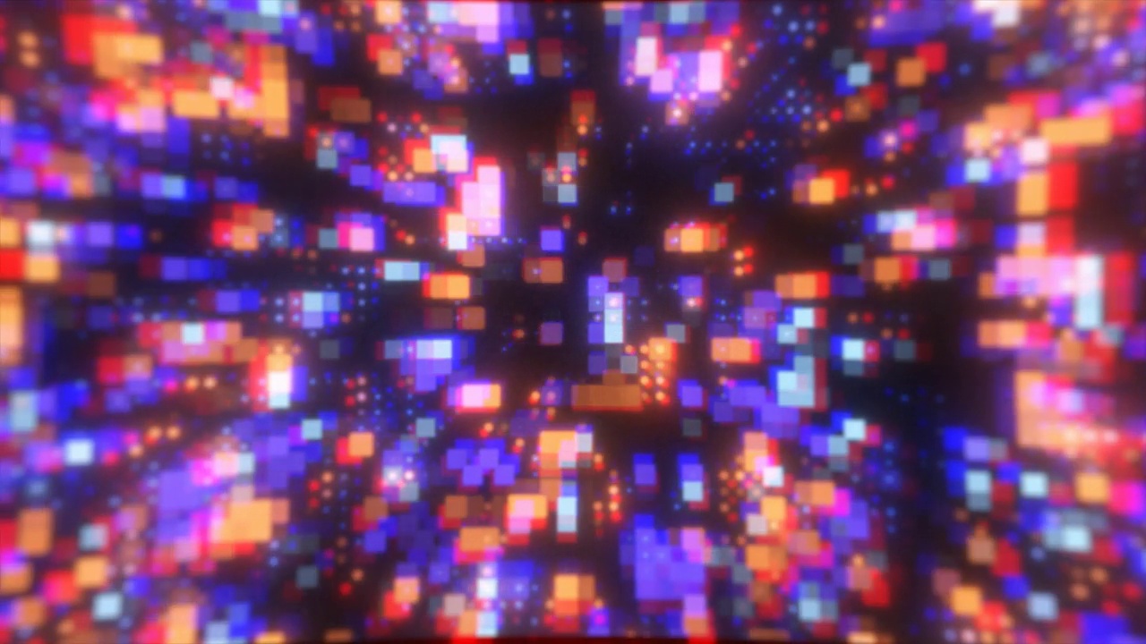 详情图-抽象的未来高科技能量粒子点和正方形神奇明亮的发光背景