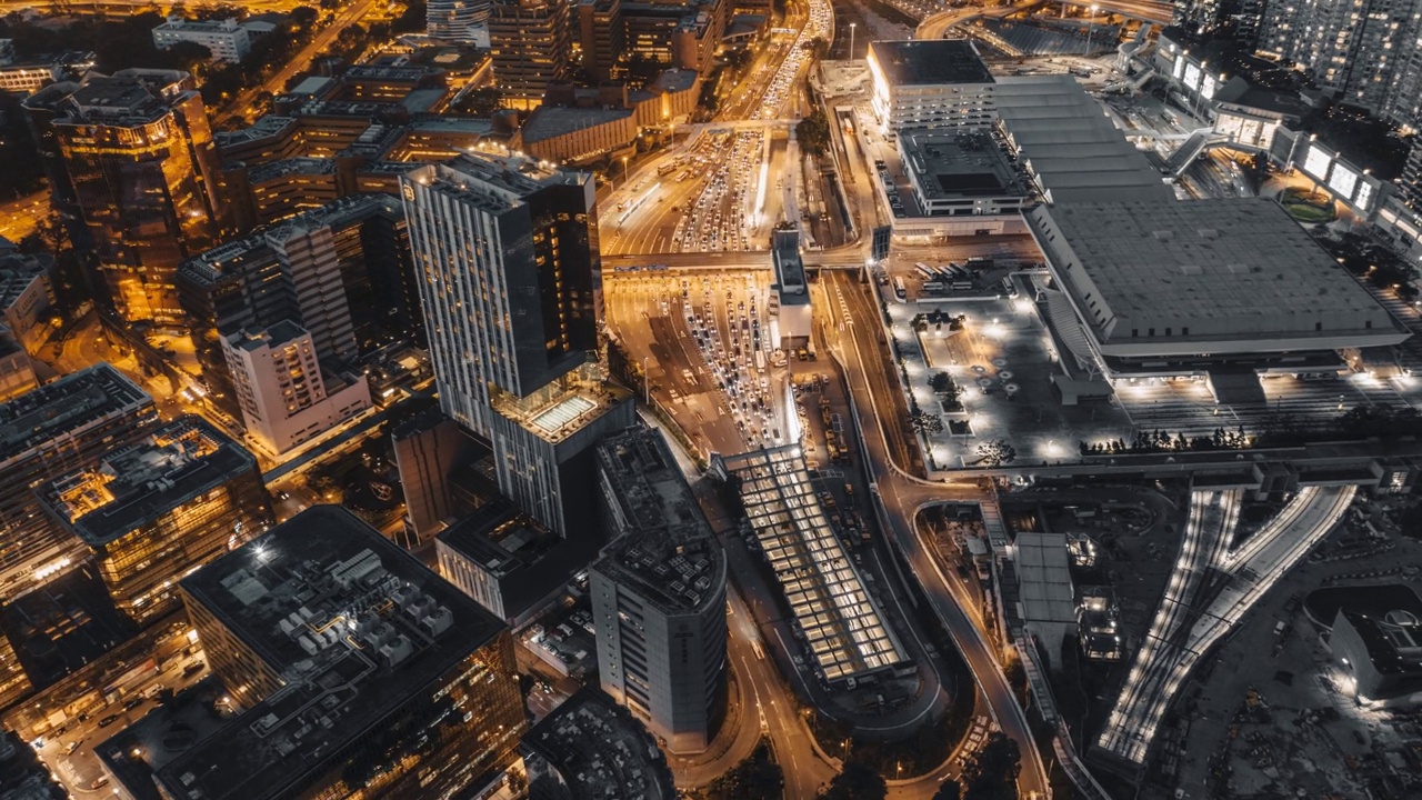 香港林荫大道鸟瞰图。