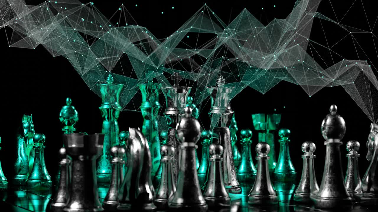 象棋游戏。棋盘上的数字。