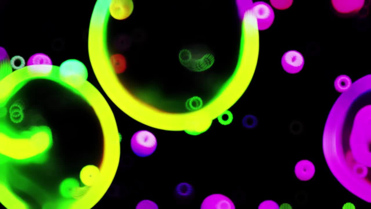 抽象液体球，病毒，微生物彩色背景4k