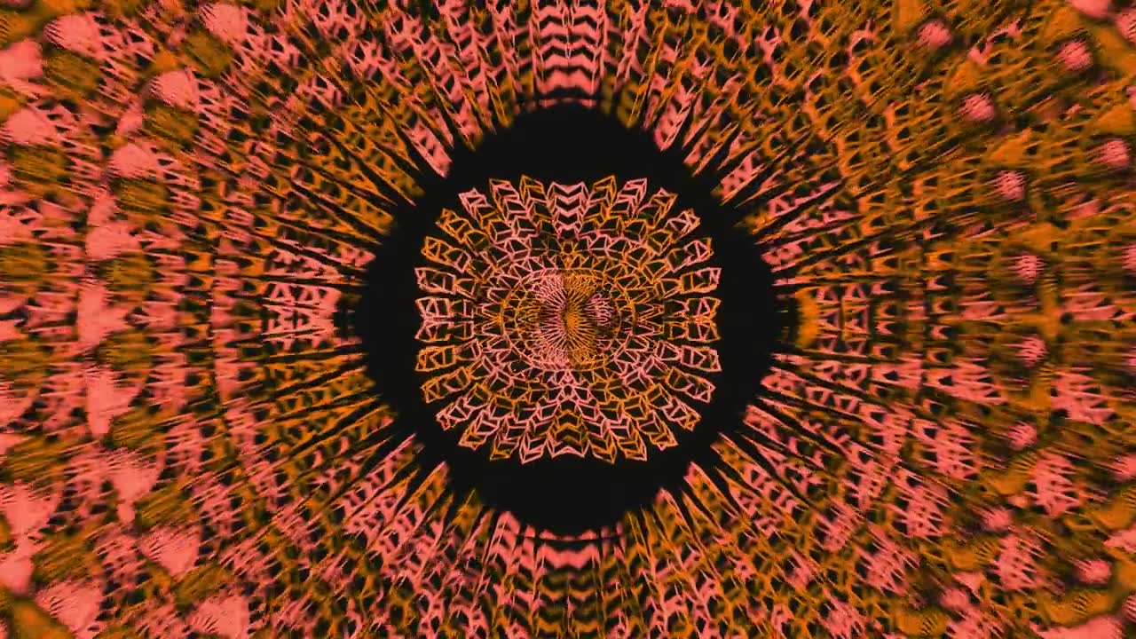 詳情圖-無縫循環(huán)曼陀羅3D萬花筒迷幻的迷幻的未來主義的意識傳統(tǒng)隧道圖案冥想背景視頻放松民族彩色圖案脈輪昆達里尼瑜伽