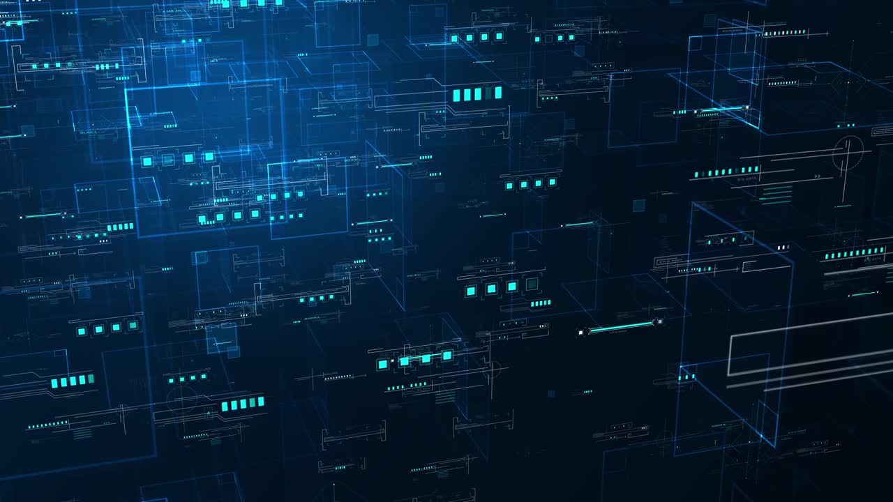带有粒子的数字网络空间和数字数据网络连接。高速连接与数据分析技术数字背景概念。