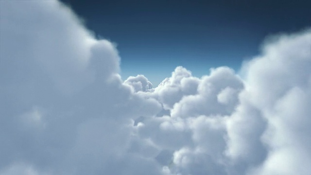 飛過多云的天空，一覽無余。Loopable。天線。積云。