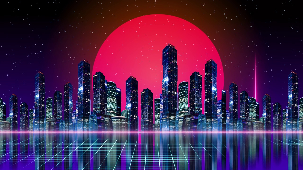 未来科技的超世界城市。数据数字化网络智慧城市背景。Ai，商业，连接，互联网概念。