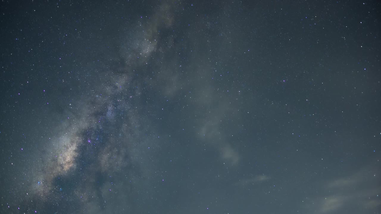 银河星系的时间流逝与恒星和宇宙中的空间尘埃，长速度曝光，夜景与彩色银河，美丽的宇宙，空间背景，南邦，泰国