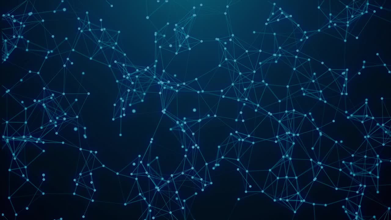 高速网络技术金属光泽线粒子线网格背景。