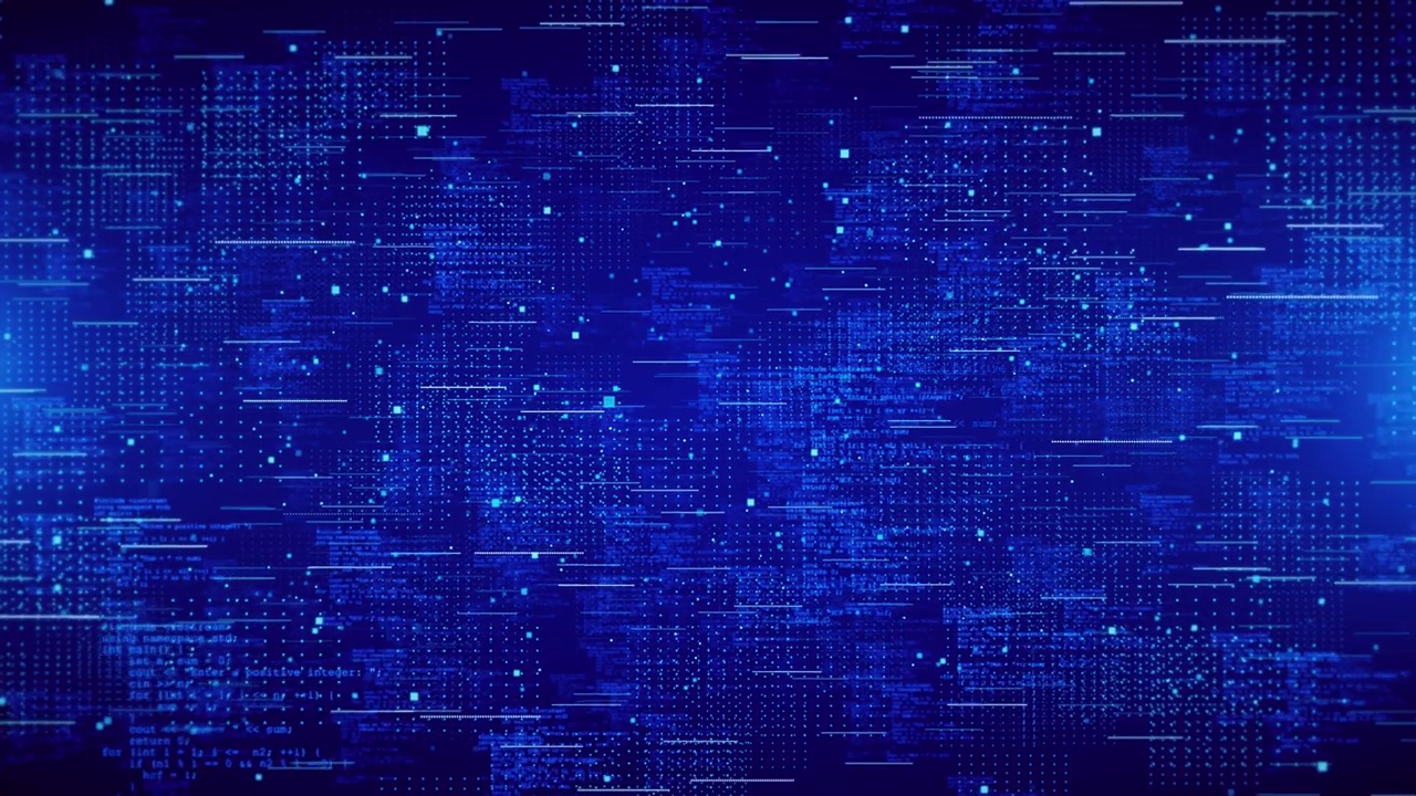 4K大数据可视化。3D虚拟现实空间。VR网络空间。加密货币概念。
