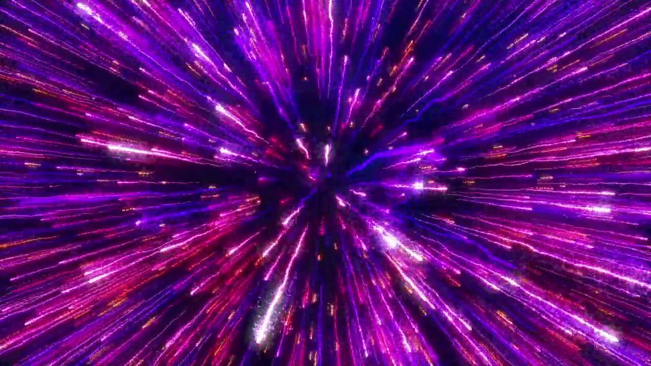 详情图-抽象的彩色尘埃爆炸粒子，发光粒子的运动，光速，烟花从点和粒子，空间场景，未来的背景。无缝循环4k视频。屏幕保护程序动画