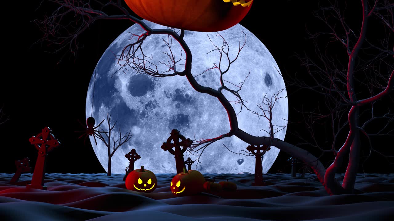 詳情圖-大氣萬圣節(jié)背景。亡靈節(jié)。