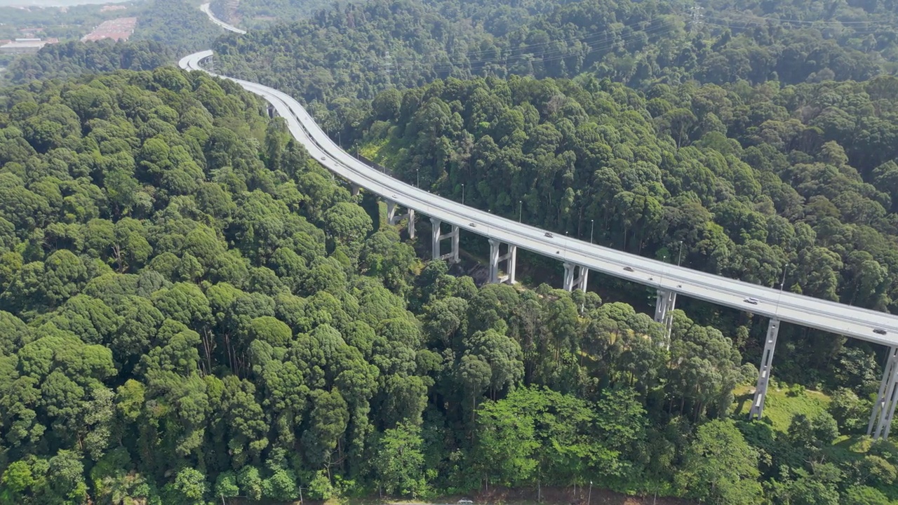 詳情圖-公路鳥瞰圖穿過綠色的森林在山上