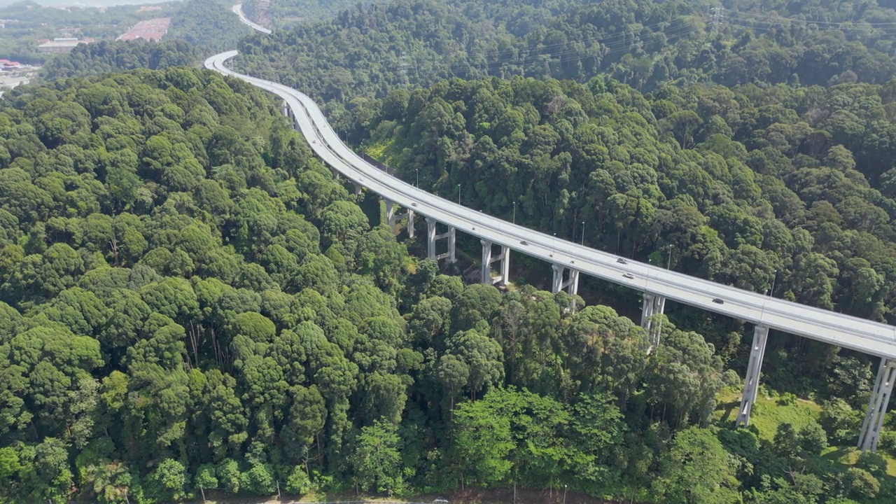 詳情圖-公路鳥瞰圖穿過綠色的森林在山上