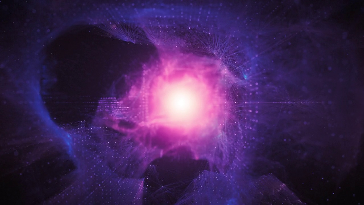 详情图-飞越一个复杂的数字网络-可循环-数据处理，人工智能，计算机网络-紫色版本