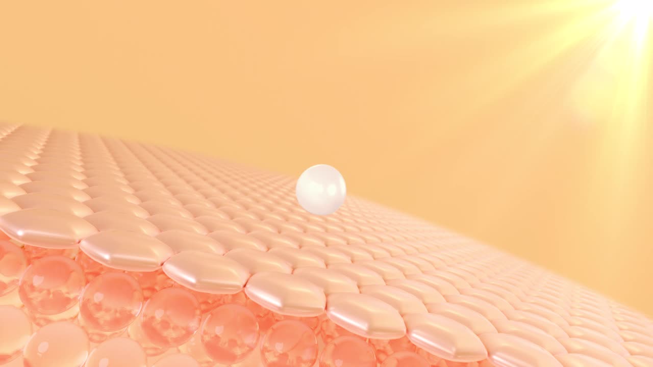 皮肤细胞的防紫外线3D动画