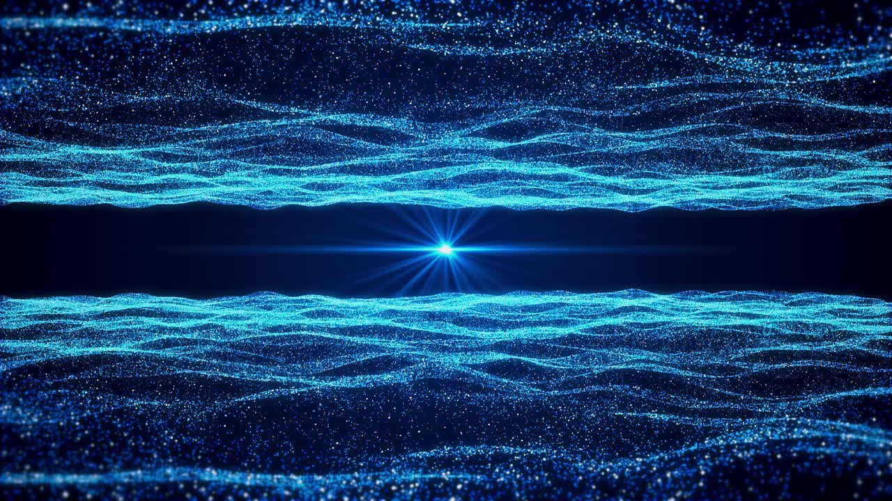 4K 3D数字数据流矩阵效果背景。深科技技术背景运动。黑暗的网络
