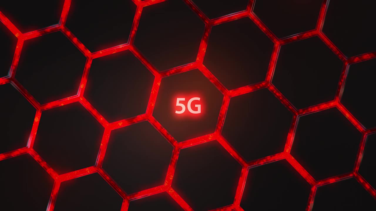 5G高速移动网络覆盖的未来城市。