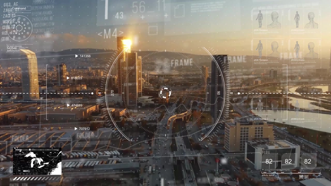 详情图-智慧城市和通信网络概念。5克。低功率广域LPWA。无线通信。