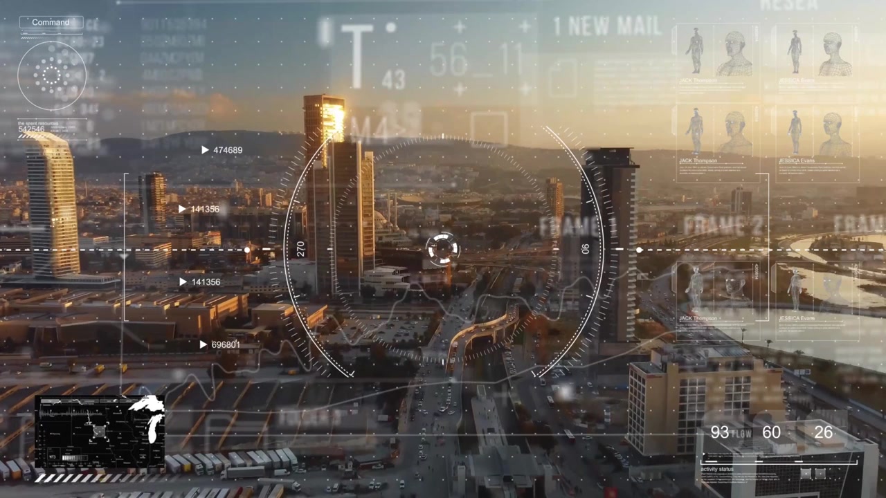 详情图-智慧城市和通信网络概念。5克。低功率广域LPWA。无线通信。