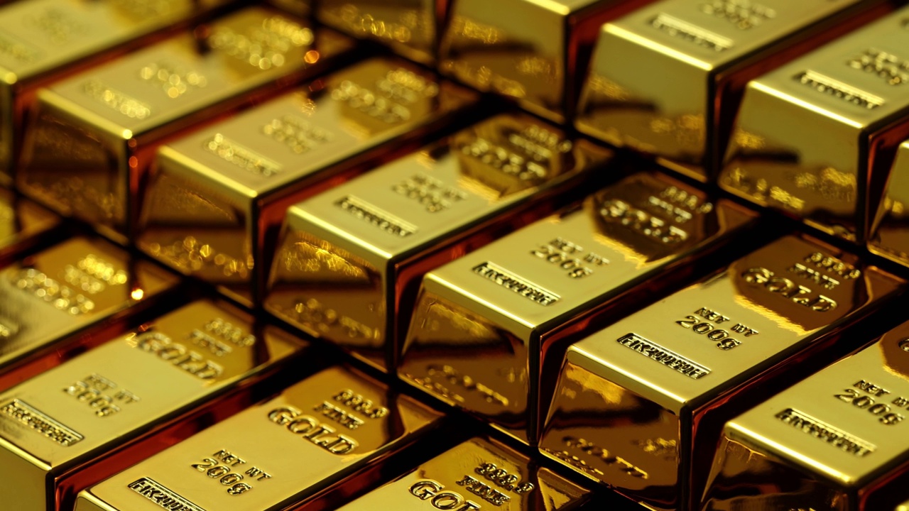 详情图-叠放金条是银行存储投资的概念