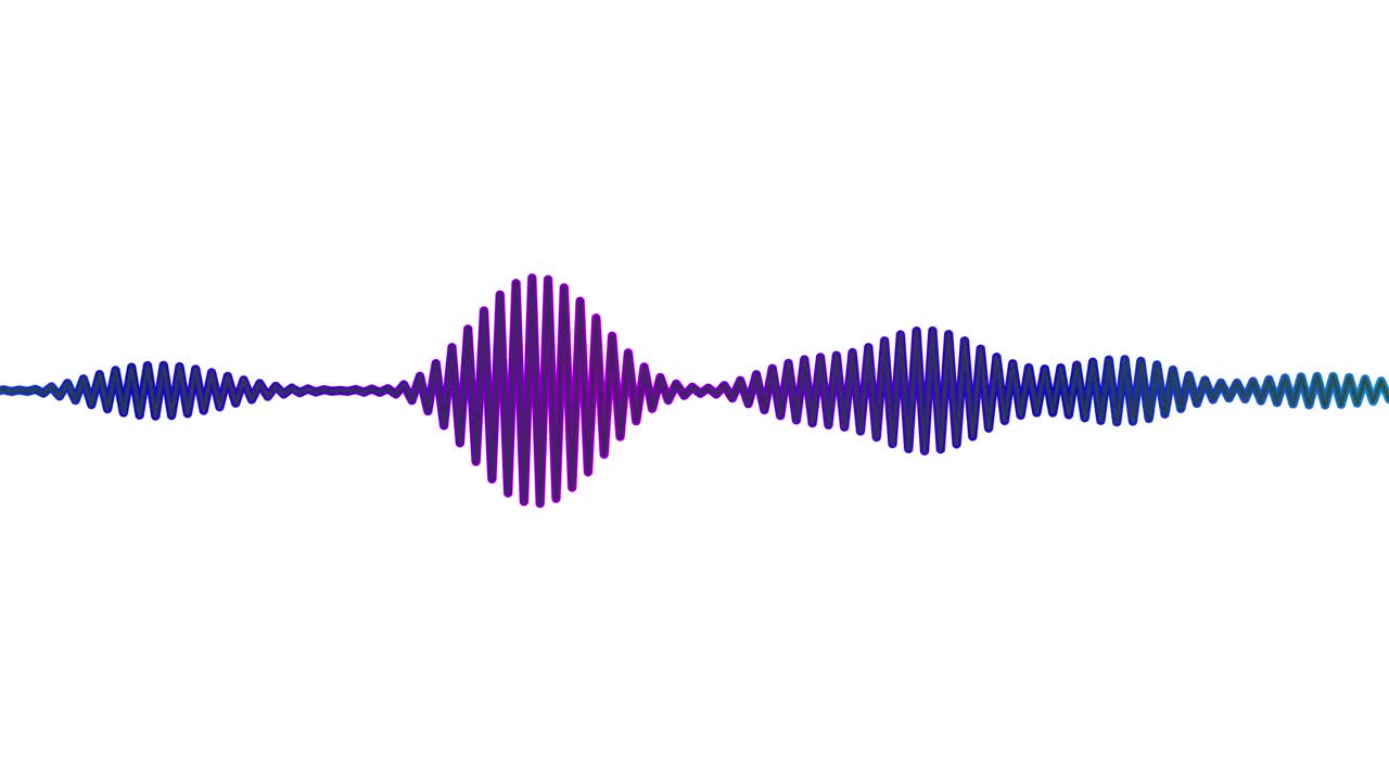 4k抽象音乐声波或音频波从孤立的白色背景。线数字极简的声音和音轨波均衡器。