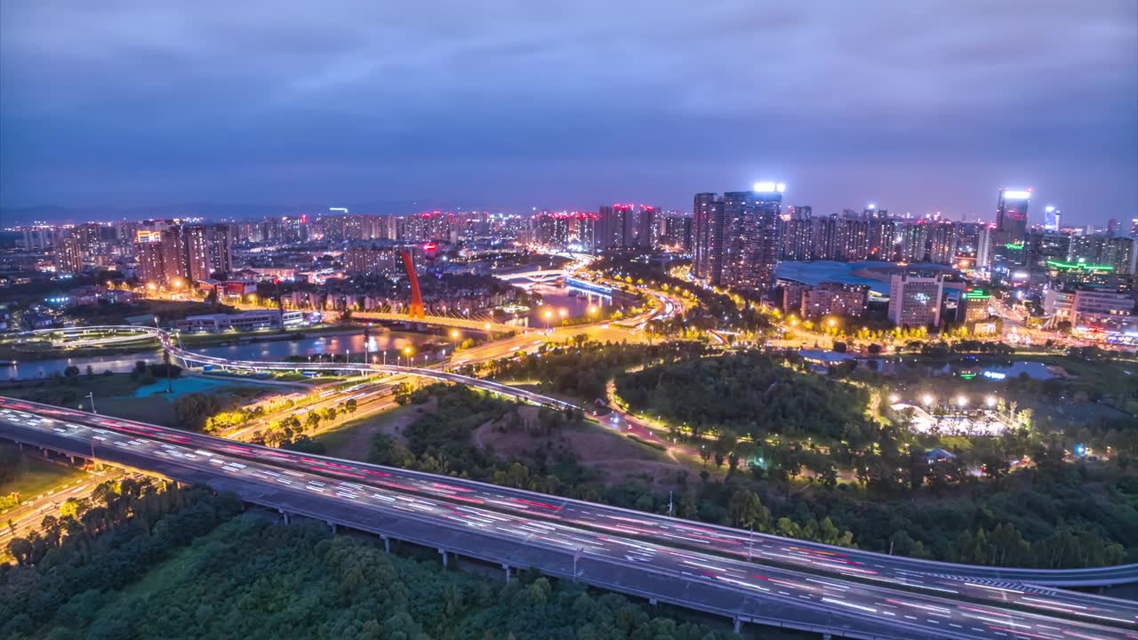 詳情圖-航拍成都城市延時攝影