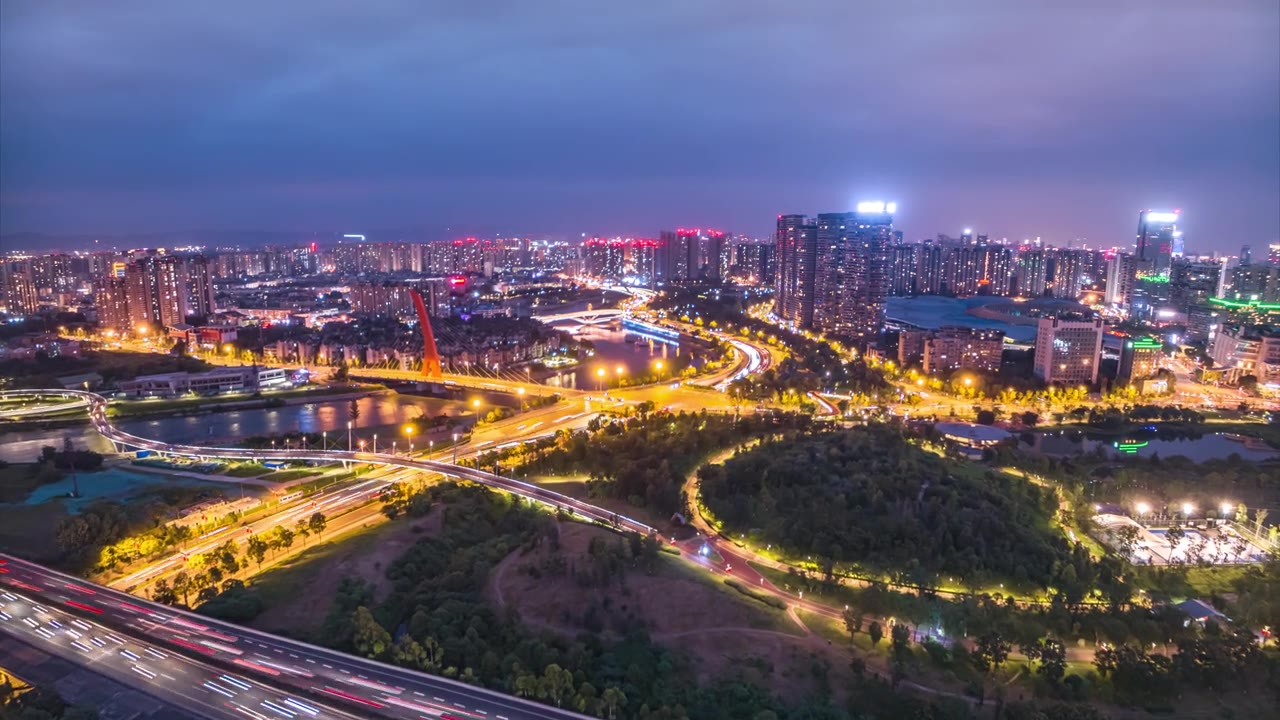 詳情圖-航拍成都城市延時攝影
