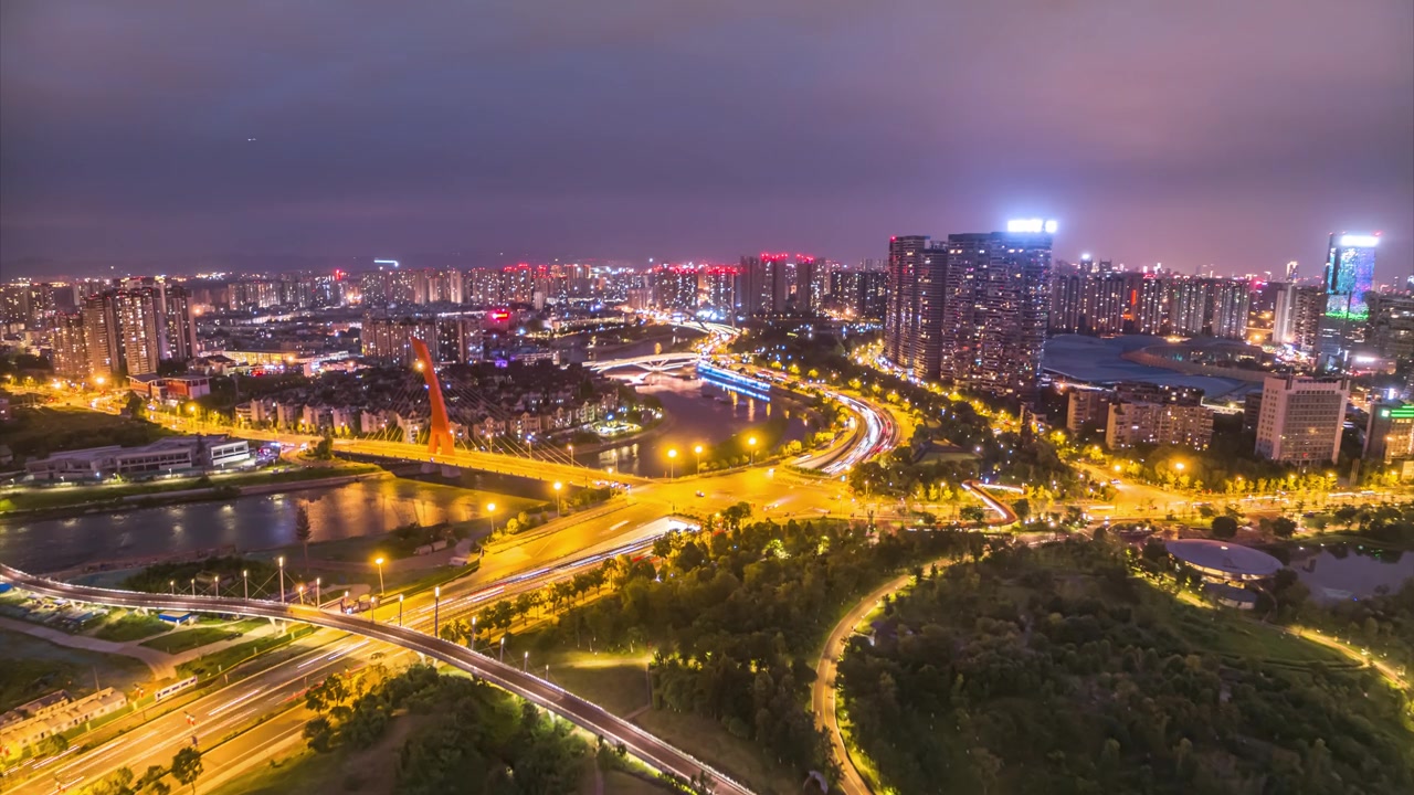 詳情圖-航拍成都城市延時攝影
