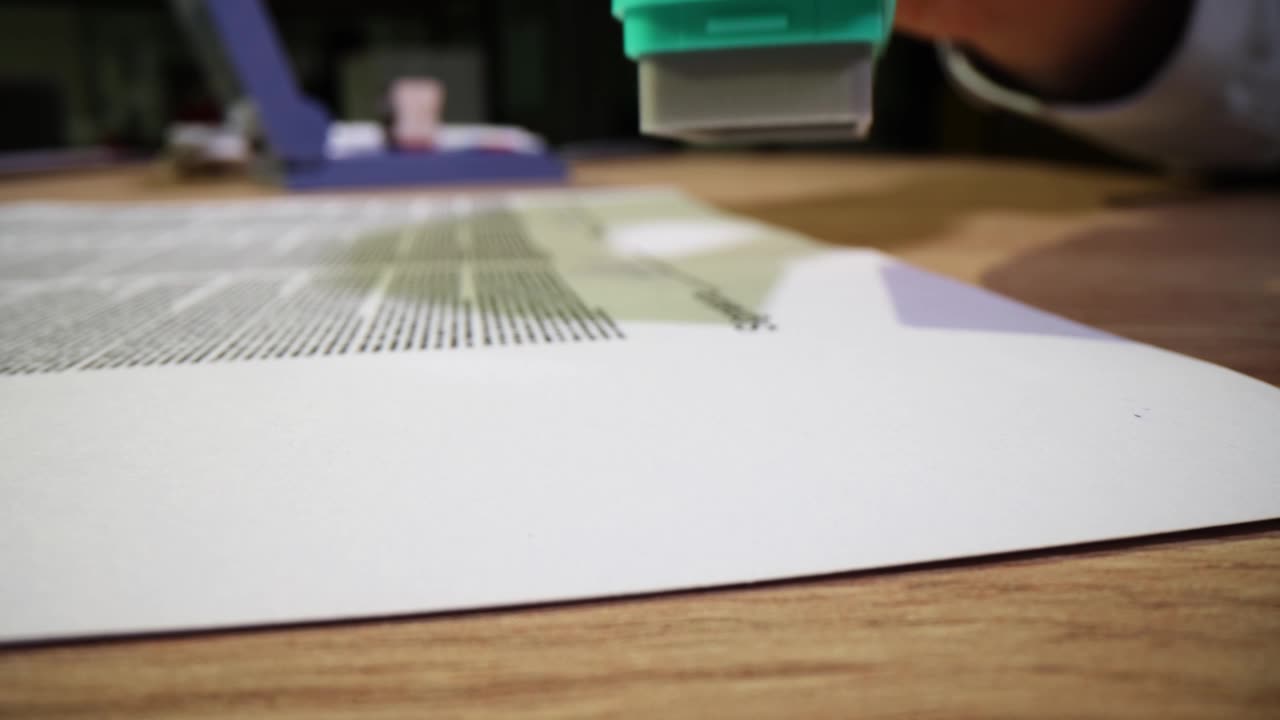 详情图-签证申请文件已获批准。官方文件上的手印特写