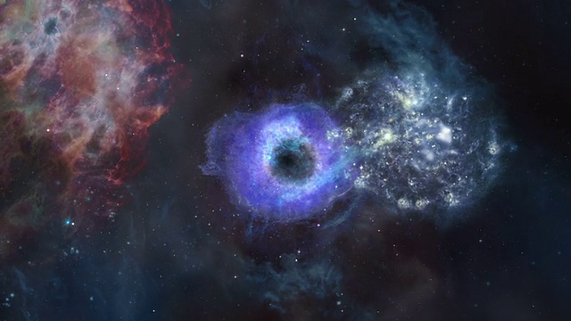 詳情圖-恒星和星系。Loopable。五彩繽紛的?？臻g背景:星云，恒星，彗星。