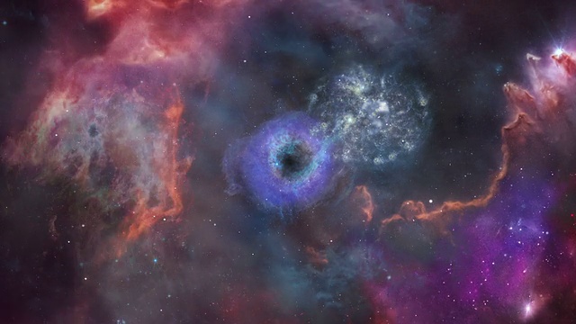 詳情圖-恒星和星系。Loopable。五彩繽紛的?？臻g背景:星云，恒星，彗星。