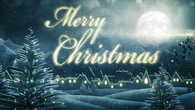 詳情圖-圣誕老人的雪橇送圣誕禮物(夜，帶短信)-循環(huán)