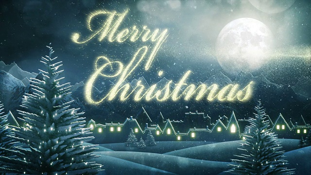 詳情圖-圣誕老人的雪橇送圣誕禮物(夜，帶短信)-循環(huán)