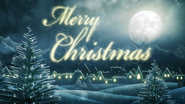 詳情圖-圣誕老人的雪橇送圣誕禮物(夜，帶短信)-循環(huán)