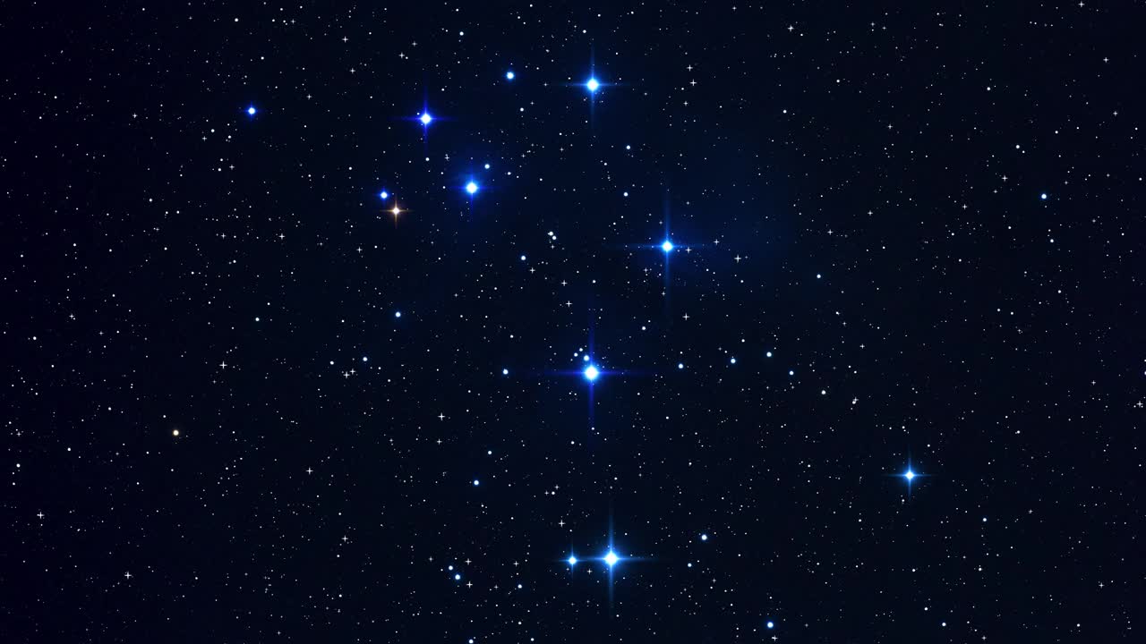 夜空中闪烁的银河星星和星座。
