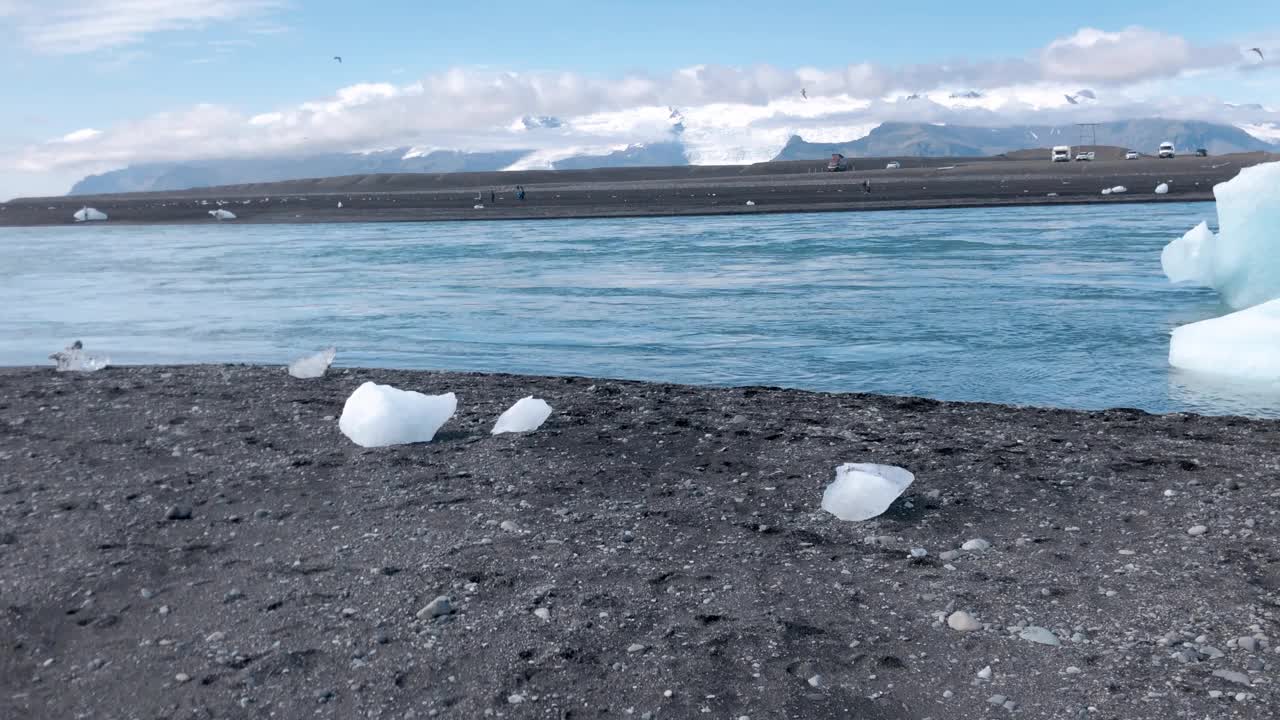 冰岛夏季Jokulsarlon泻湖冰山的美丽景色