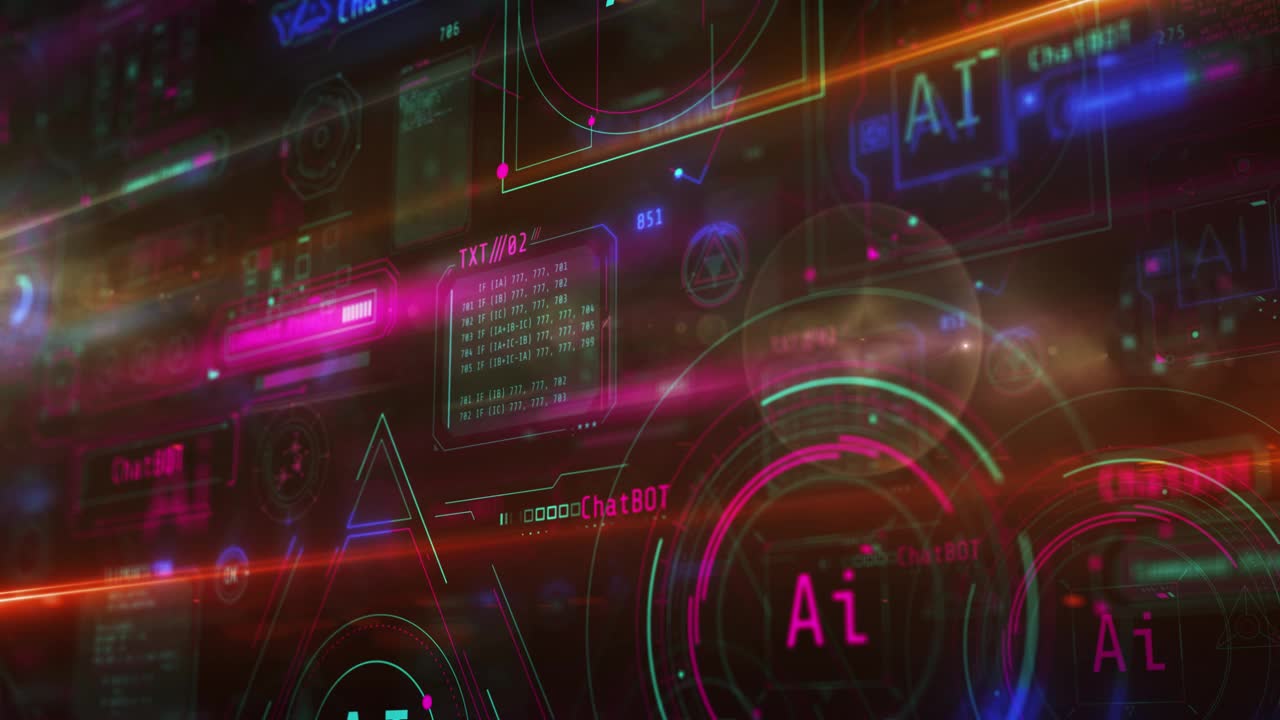 持续不断的数字人工智能数据流。