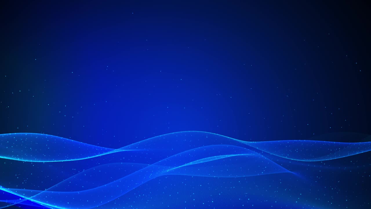 网络或技术背景。未来的数字浪潮。黑暗的网络空间。抽象的波
