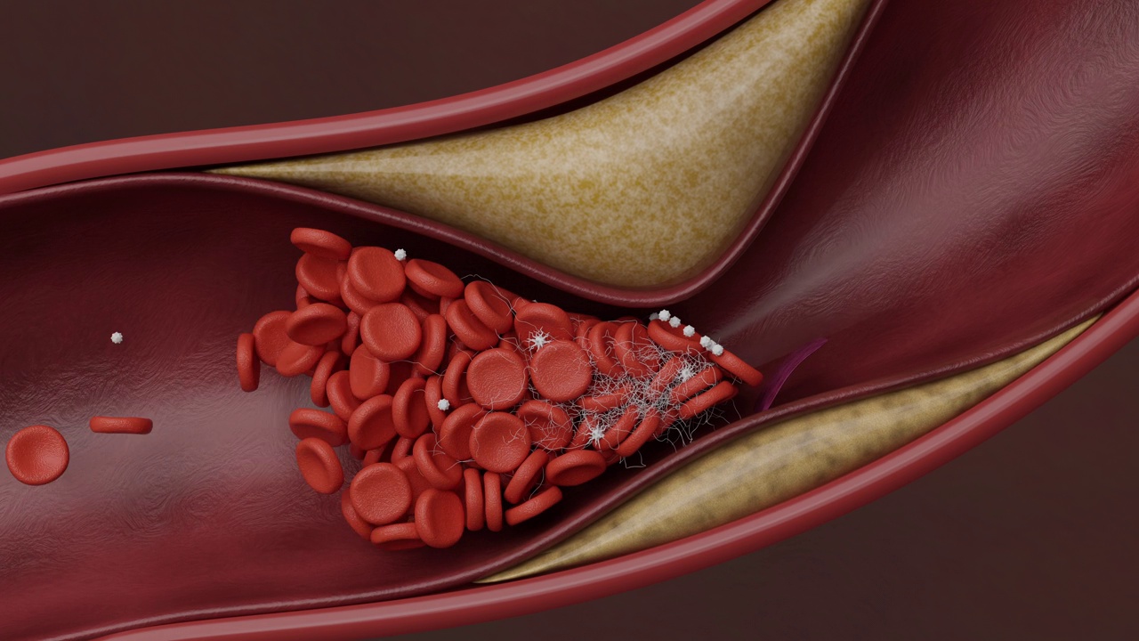 胆固醇斑块阻塞了红细胞