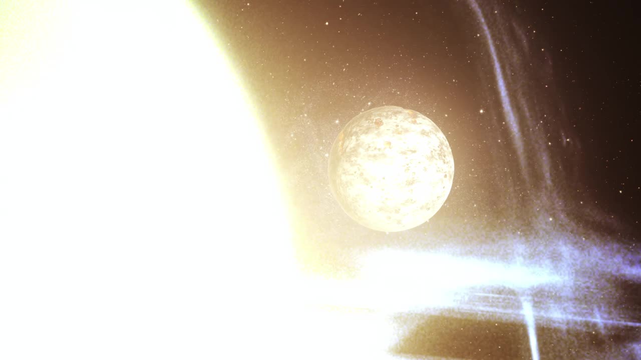 外星行星被巨大的黑洞拉着。