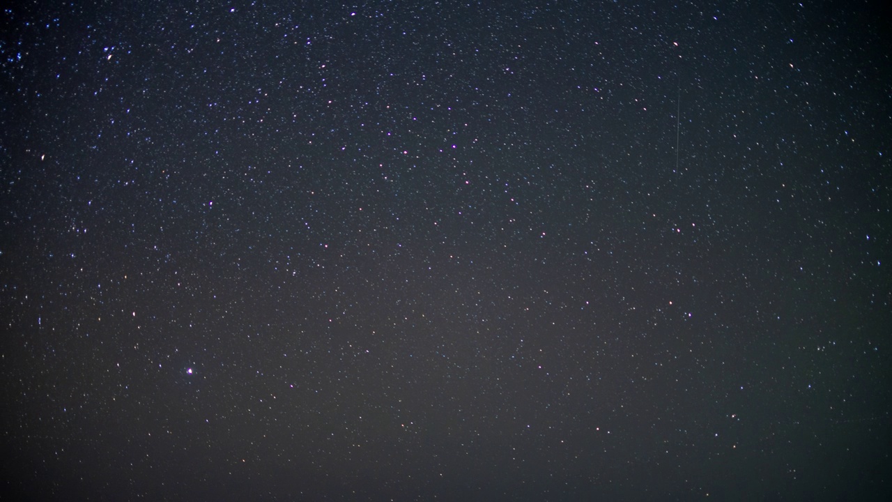 双子座流星拍摄时的夜间星空运动。