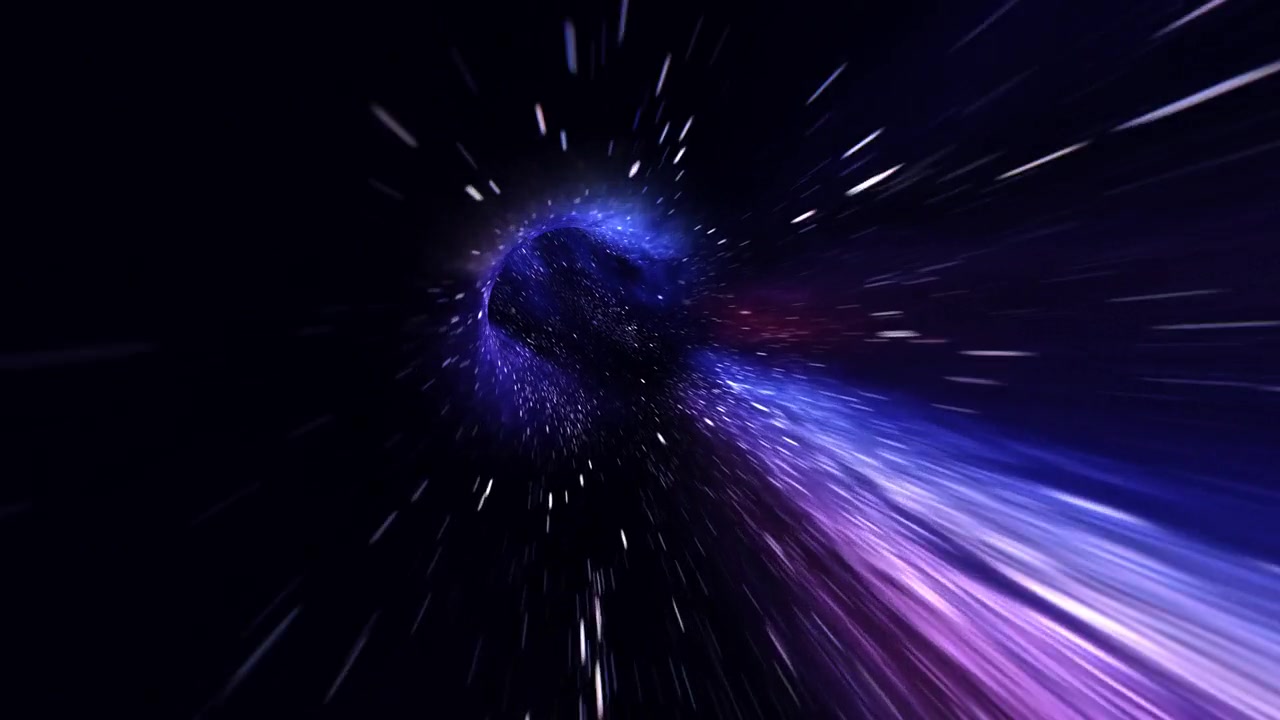 詳情圖-抽象的深藍色循環(huán)多色時空隧道穿越時空的動畫。4K,3D循環(huán)科幻星際旅行通過蟲洞在超空間渦旋隧道。摘要瞬移速度