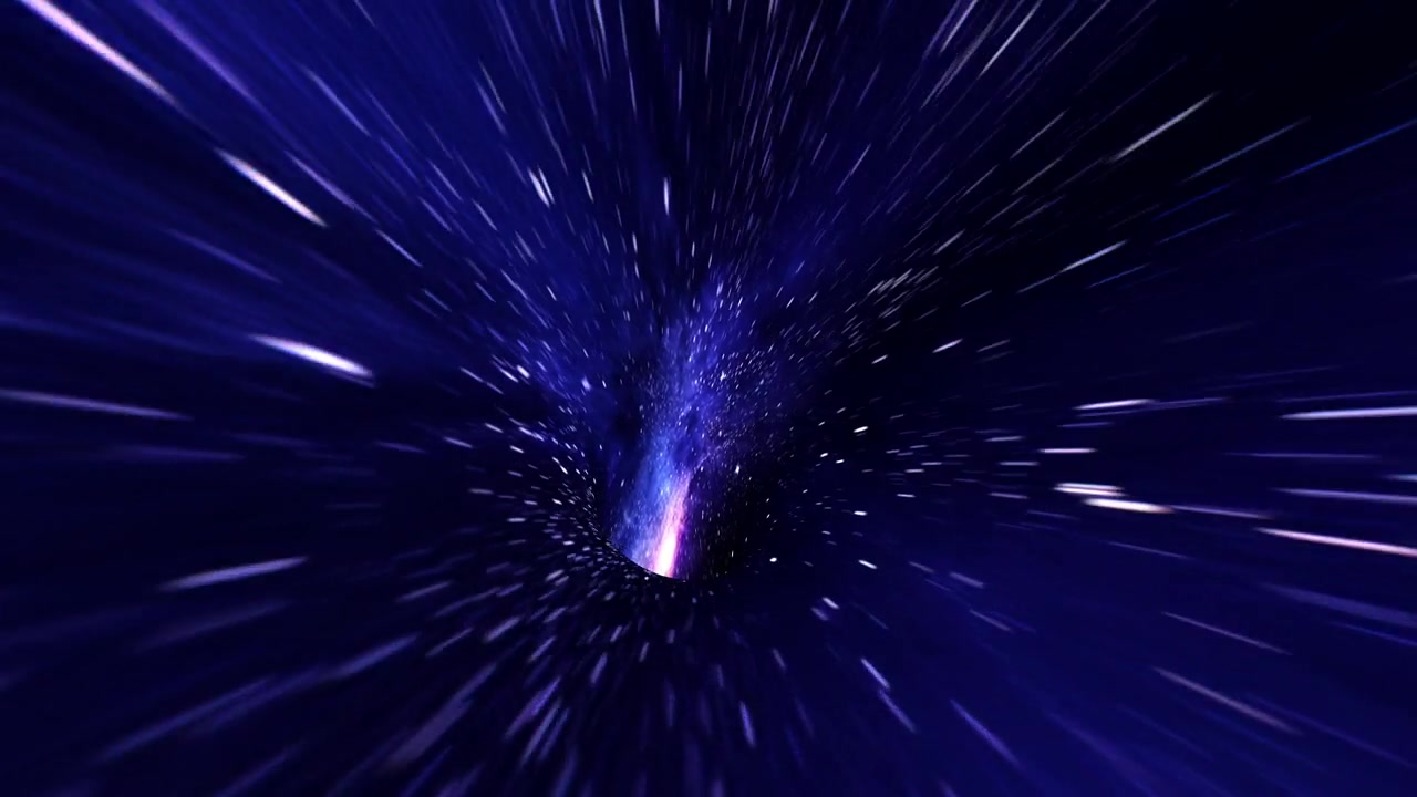 詳情圖-抽象的深藍色循環(huán)多色時空隧道穿越時空的動畫。4K,3D循環(huán)科幻星際旅行通過蟲洞在超空間渦旋隧道。摘要瞬移速度