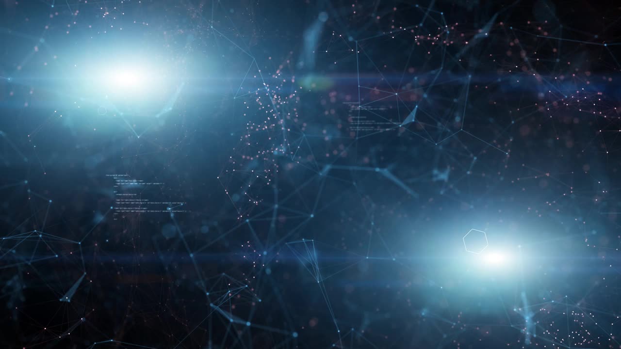 艺术化学六边形与科学代码动画。