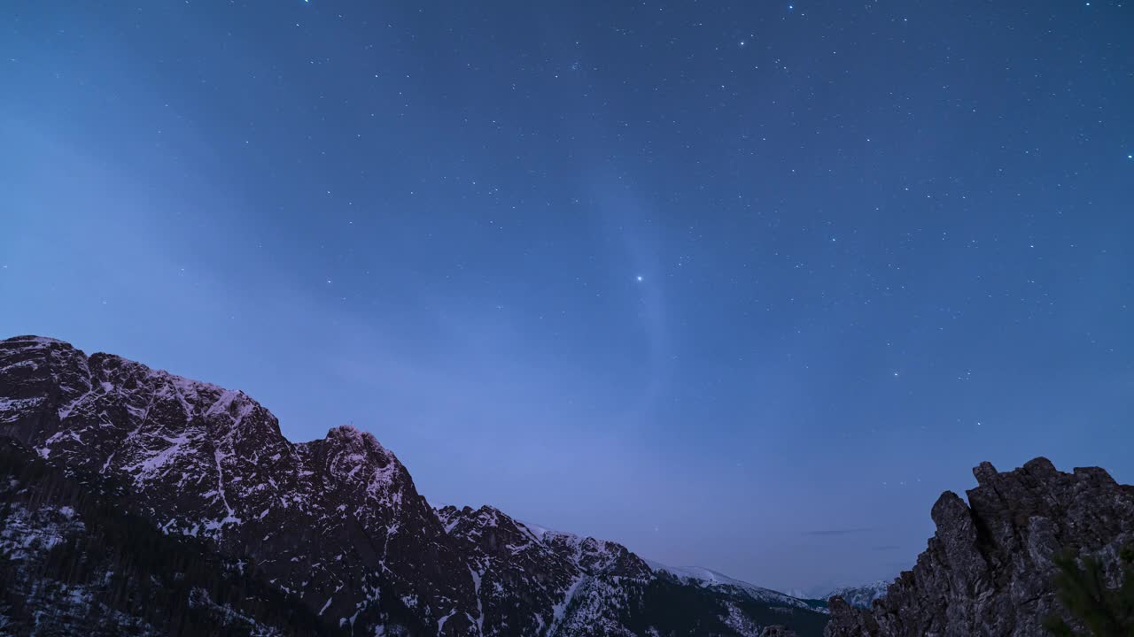 夜山星空冬日时光流逝